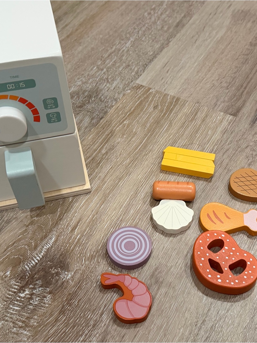 Wooden Pretend Play Food Set - Pastel Pink, Purple, Yellow & Orange